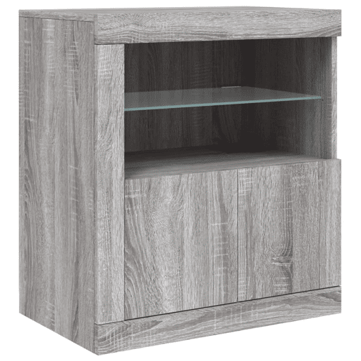 vidaXL Aparador com luzes LED 162x37x67 cm cinzento sonoma