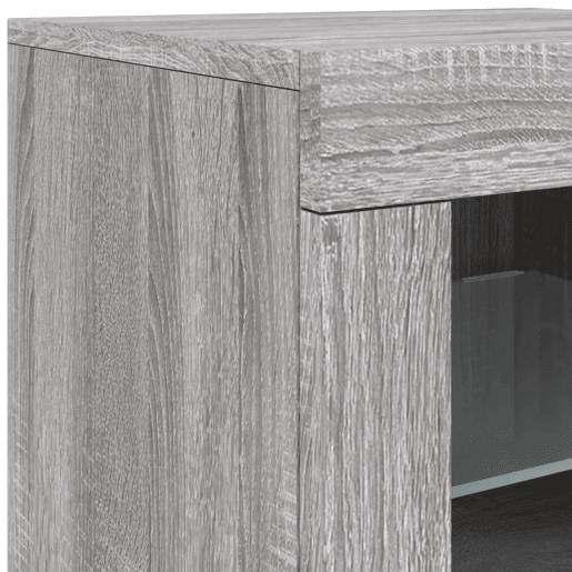 vidaXL Aparador com luzes LED 162x37x67 cm cinzento sonoma