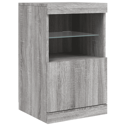 vidaXL Aparador com luzes LED 162x37x67 cm cinzento sonoma