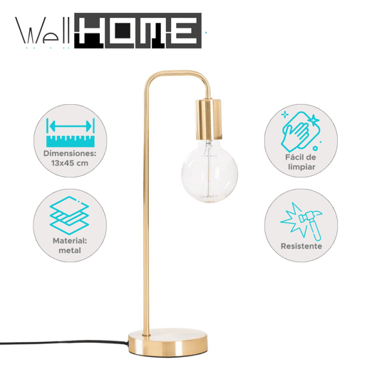 Well Home - LuminĂ¡ria de Mesa Curva Retro Well Home - LuminĂ¡ria de Mesa Curva Retro