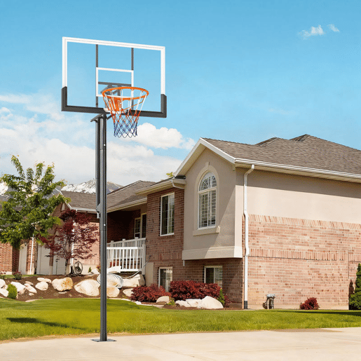 SPORTNOW Cesto de Basquetebol para Exterior no Chão, Altura Ajustável 230-375 cm, Cesto de Basquetebol com Suporte, Manivela, Painel Inquebrável 120 cm, Aro Ø48 cm, para Adolescentes e Adultos