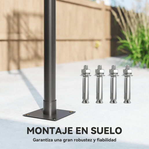 SPORTNOW Cesto de Basquetebol para Exterior no Chão, Altura Ajustável 230-375 cm, Cesto de Basquetebol com Suporte, Manivela, Painel Inquebrável 120 cm, Aro Ø48 cm, para Adolescentes e Adultos