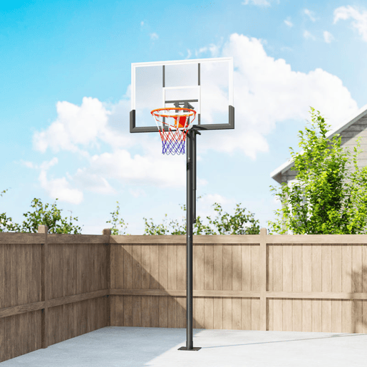 SPORTNOW Cesto de Basquetebol para Exterior no Chão, Altura Ajustável 230-375 cm, Cesto de Basquetebol com Suporte, Manivela, Painel Inquebrável 120 cm, Aro Ø48 cm, para Adolescentes e Adultos