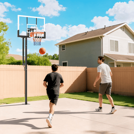 SPORTNOW Cesto de Basquetebol para Exterior no Chão, Altura Ajustável 230-375 cm, Cesto de Basquetebol com Suporte, Manivela, Painel Inquebrável 120 cm, Aro Ø48 cm, para Adolescentes e Adultos