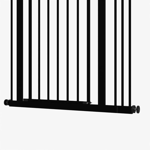 PawHut Barreira de Segurança para Cães Barreira com Largura Ajustável 74-80 cm Barreira para Cães com Extensão para Escadas e Portas Preto