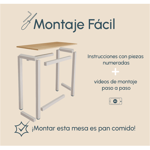 Mesa alta Cozinha Sala de jantar BrancoSonoma 100x40x100 Ani Muebles Bonitos