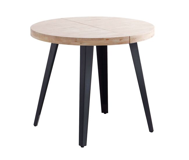 Mesa de Comedor Extensible Redonda Berg 3 Posiciones hasta 6 comensales 80/120/160x80x76 cm