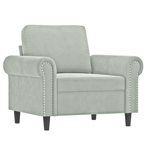vidaXL 3 pcs conjunto de sofás com almofadões veludo cinzento-claro