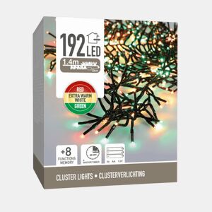 Well Home 192 Luzes de LED, Vermelho, Verde e Branco Quente, com 8 Funções e Temporizador - 1,4 Metros