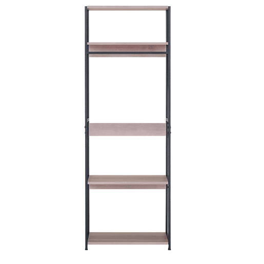 Lofi Bedroom Closet Aberto com 3 Prateleiras e Cabide em Carvalho Cambriano e Preto 60x175x40 cm