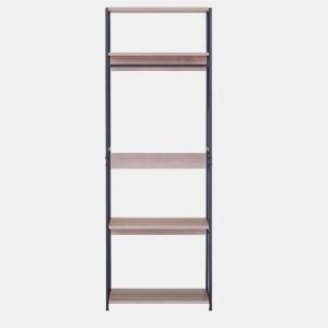 Lofi Bedroom Closet Aberto com 3 Prateleiras e Cabide em Carvalho Cambriano e Preto 60x175x40 cm