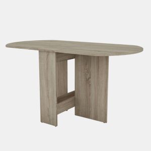 Mesa de Jantar Dobrável, Mesa de Cozinha Redonda com Asas Dobráveis, Carvalho Sonoma Areia, 150 x 75 x 80 cm