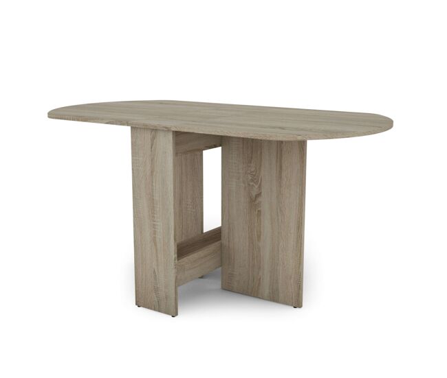 Mesa Plegable de Comedor, Mesa de Cocina Redonda Alas Abatibles Sand Roble Sonoma 150x75x80 cm