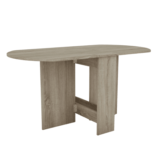 Mesa de Jantar Dobrável, Mesa de Cozinha Redonda com Asas Dobráveis, Carvalho Sonoma Areia, 150 x 75 x 80 cm