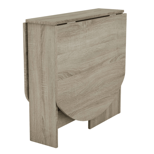 Mesa de Jantar Dobrável, Mesa de Cozinha Redonda com Asas Dobráveis, Carvalho Sonoma Areia, 150 x 75 x 80 cm