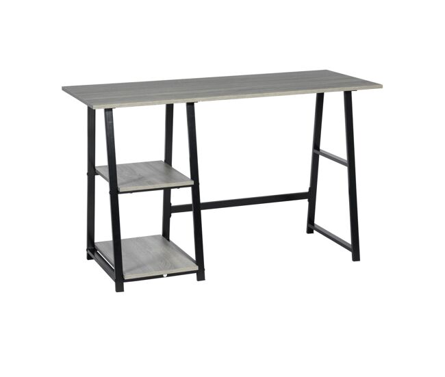 Well home escritorio de estructura negra con tapa gris h.74cm