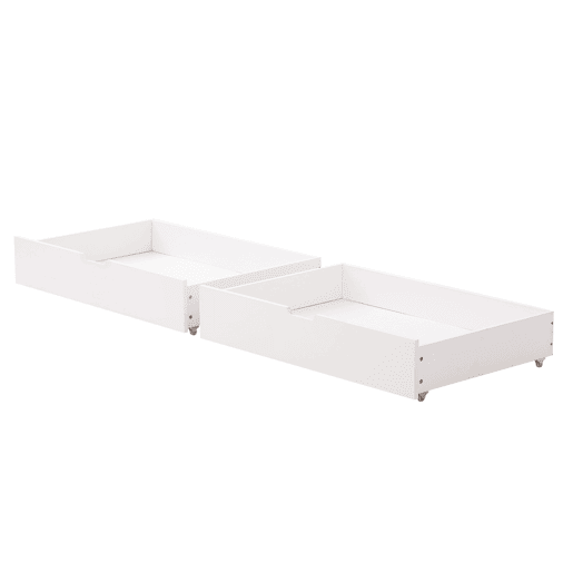 Cama beliche infantil 90x200 - com grade de segurança, 2 gavetas, estante aberta, escada de 5 degraus, grande espaço de armazenamento - Branco
