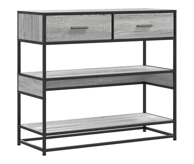 Mesa consola madera de ingeniería gris sonoma 90x35x80 cm