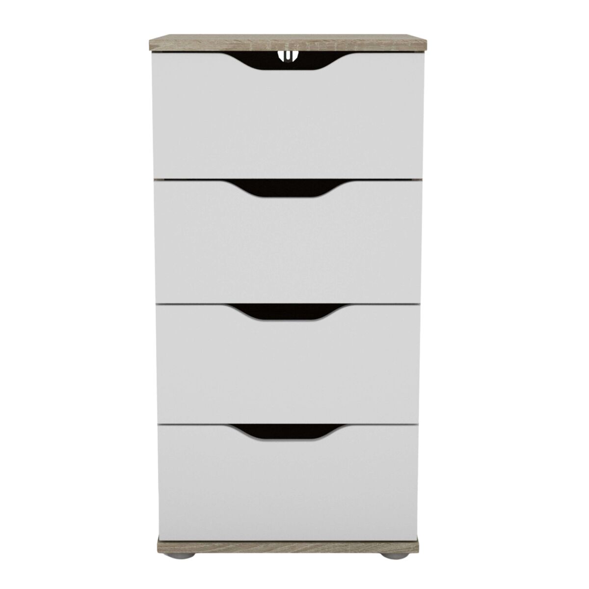 Sinfonier, cómoda dormitorio 4 cajones parc roble sonoma y blanco mate con 40x79x38 cm