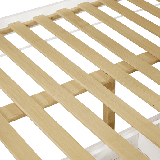 Beliche + cama individual 90x200 e 120x200 - Janelas decorativas, escada inclinada de 4 níveis, cama para crianças e adultos com escorregador, 2 gavetas, estrutura em madeira maciça - Branco
