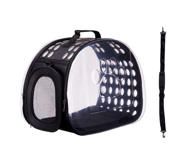 Well home - transportín grande plegable para mascotas 43x4x33cm color negro