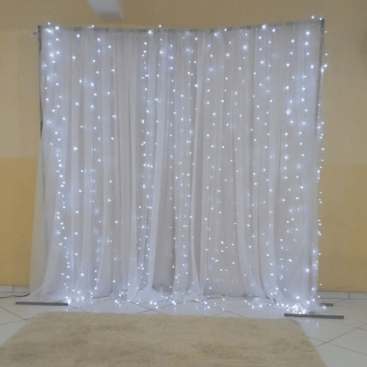 Conjunto de cortinas de luz Well Home com 400 luzes LED brancas com 20 cordas e controle remoto