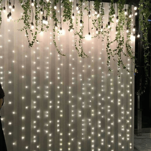 Conjunto de cortinas de luz Well Home com 240 luzes LED brancas com 40 cordas e controle remoto
