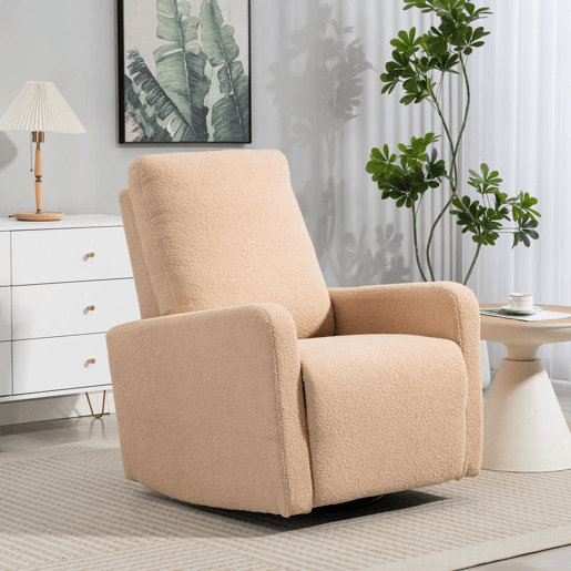 HOMCOM Poltrona Relax Reclinável Manual Poltrona Relax de Borreguito com Apoio de Braços Apoio para Pés, Acolchoado Grosso Função de Baloiço 360° Poltrona Reclinável até 135º 76x94x100 cm Marrom Claro HOMCOM Poltrona Relax Reclinável Manual Poltrona Relax de Borreguito com Apoio de Braços Apoio para Pés, Acolchoado Grosso Função de Baloiço 360° Poltrona Reclinável até 135º 76x94x100 cm Marrom Claro