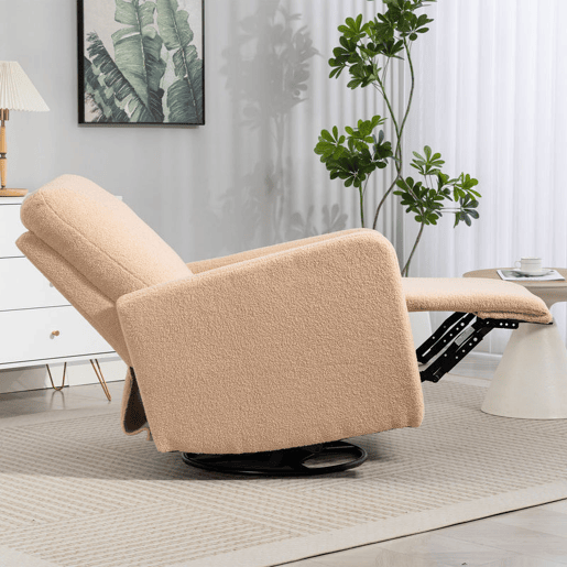 HOMCOM Poltrona Relax Reclinável Manual Poltrona Relax de Borreguito com Apoio de Braços Apoio para Pés, Acolchoado Grosso Função de Baloiço 360° Poltrona Reclinável até 135º 76x94x100 cm Marrom Claro HOMCOM Poltrona Relax Reclinável Manual Poltrona Relax de Borreguito com Apoio de Braços Apoio para Pés, Acolchoado Grosso Função de Baloiço 360° Poltrona Reclinável até 135º 76x94x100 cm Marrom Claro