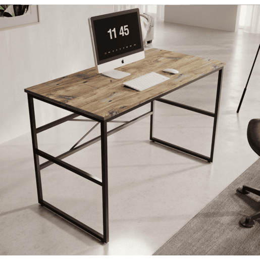 Secretária Quarto Escritório Pinho AtlânticoAço 120x60x75 Factory M Muebles Bonitos