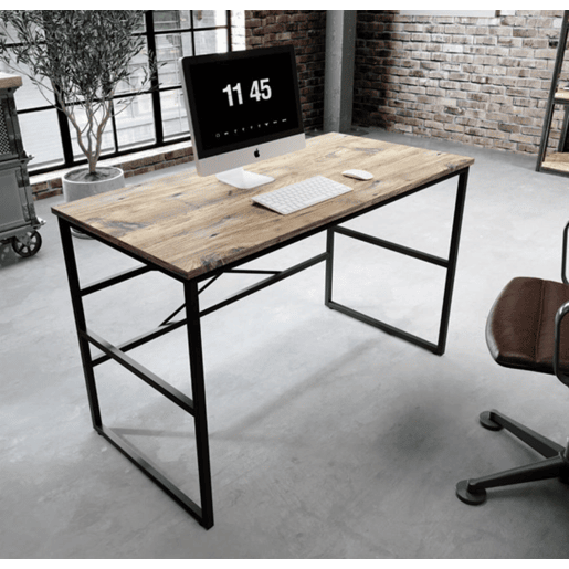 Secretária Quarto Escritório Pinho AtlânticoAço 120x60x75 Factory M Muebles Bonitos