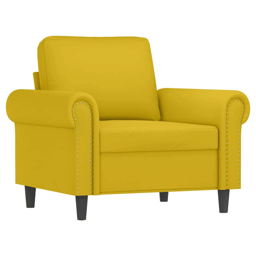 vidaXL 3 pcs conjunto de sofás com almofadões veludo amarelo