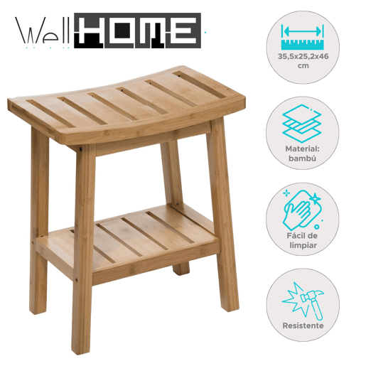 Well Home - Banco de bambu estilo zen japonês Harmony