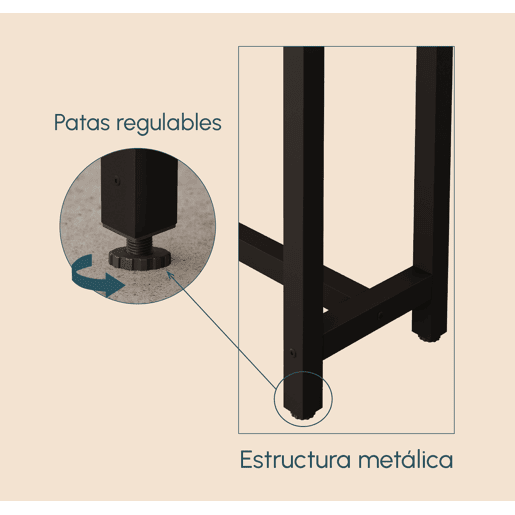 Mesa alta Cozinha Sala de jantar PretoSonoma 140x40x100 Ani Muebles Bonitos