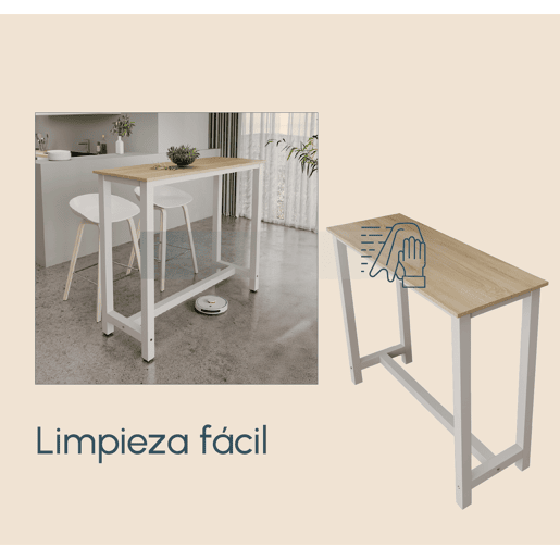 Mesa alta Cozinha Sala de jantar BrancoSonoma 120x40x100 Ani Muebles Bonitos
