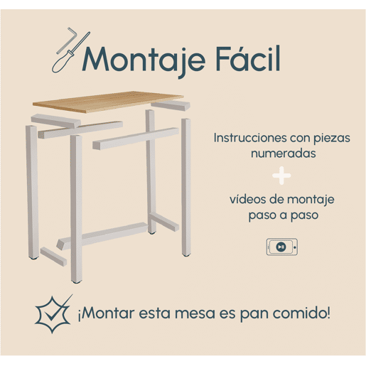 Mesa alta Cozinha Sala de jantar BrancoSonoma 120x40x100 Ani Muebles Bonitos