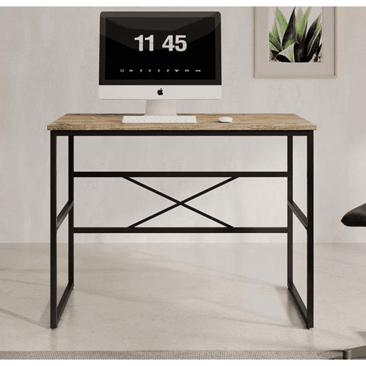 Secretária Quarto Escritório Pinho AtlânticoAço 100x60x75 Factory M Muebles Bonitos