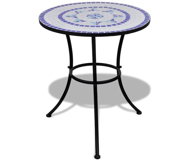 Conjunto de jardín salento 2 sillas + mesa azul/blanco