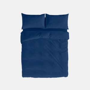 NATURALS - Capa de edredão Lisa Cama 180 - Fecho com botões - 100% Algodão - Inclui 1 ou 2 Fronhas - AZUL