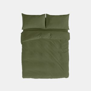 NATURALS - Capa de edredão Lisa Cama 150 - Fecho com botões - 100% Algodão - Inclui 1 ou 2 Fronhas - VERDE-GARRAFA