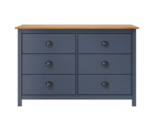 Aparador Mueble de almacenamiento - madera maciza de pino gris 125x40x80 cm