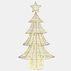 Árvore de Natal - Pinheiro de Natal com 160 LEDs Branco quente 150 cm PET