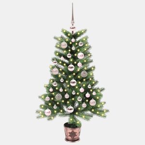 Árvore de Natal - Pinheiro de Natal com 150 LEDs com suporte Verde 90 cm PE