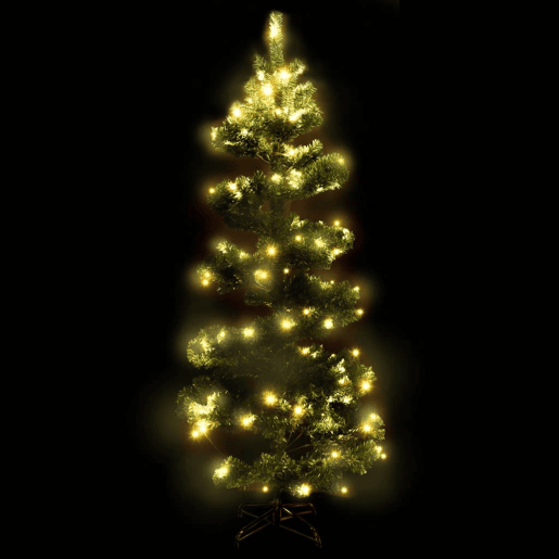 Árvore de Natal rotativa pré-iluminada + suporte PVC verde
