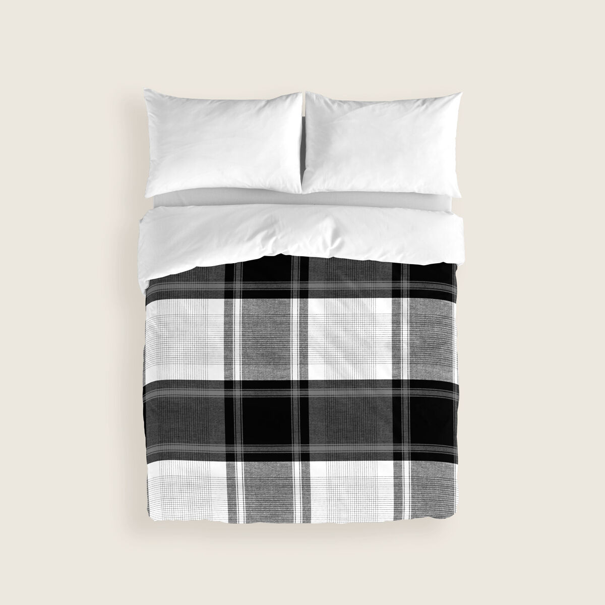 Naturals - funda nórdica estampada cama 90 - algodón extra suave - incluye 1 o 2 fundas de almohada - check