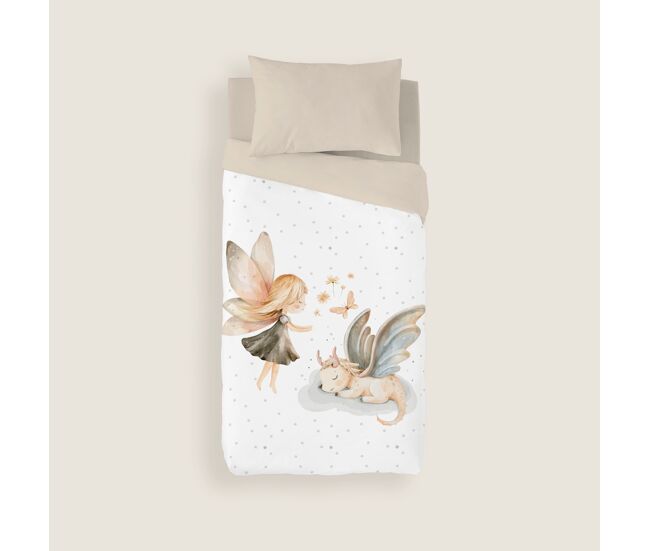 Naturals - funda nórdica estampada infantil cama 105 - algodón extra suave - incluye 1 funda de almohada - elia