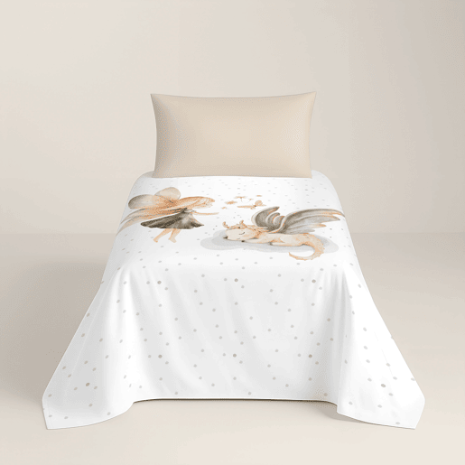 NATURALS - Capa de edredão estampada infantil Cama 105 - Algodão extra macio - Inclui 1 fronha - ELIA
