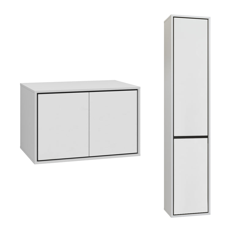 Conjunto mueble bajo lavabo 80 cm y columna sophéa blanco