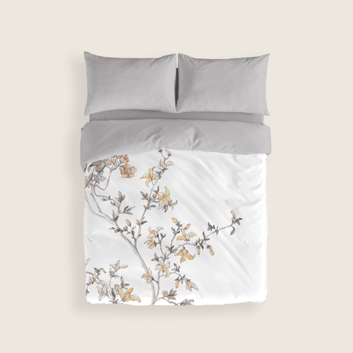NATURALS - Capa de edredão estampada Cama 105 - Algodão extra macio - Inclui 1 ou 2 fronhas - SARAH