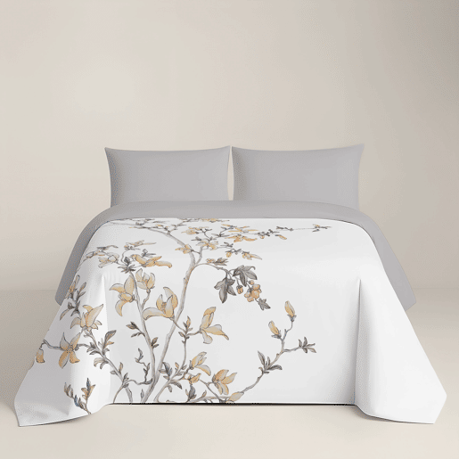 NATURALS - Capa de edredão estampada Cama 105 - Algodão extra macio - Inclui 1 ou 2 fronhas - SARAH